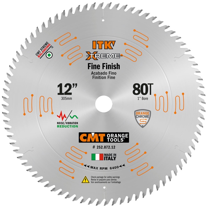 CMT Orange Tools 252.072.12 FINE FINISH 12x0.118/0.087x1  T=80 ATB
