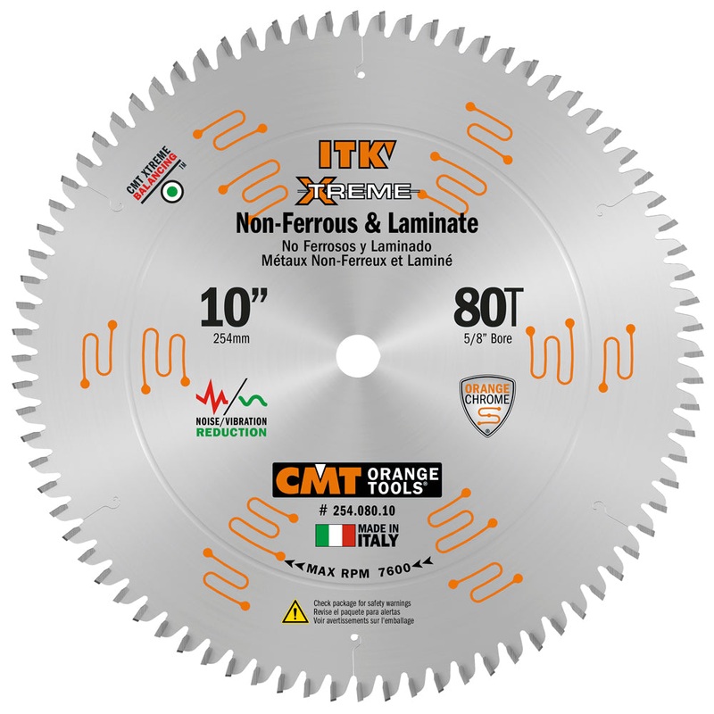 CMT Orange Tools 254.080.10 NON-FERROUS & MELAMINE 10x0.102x5/8  T=80 TCG (-6 NEG)