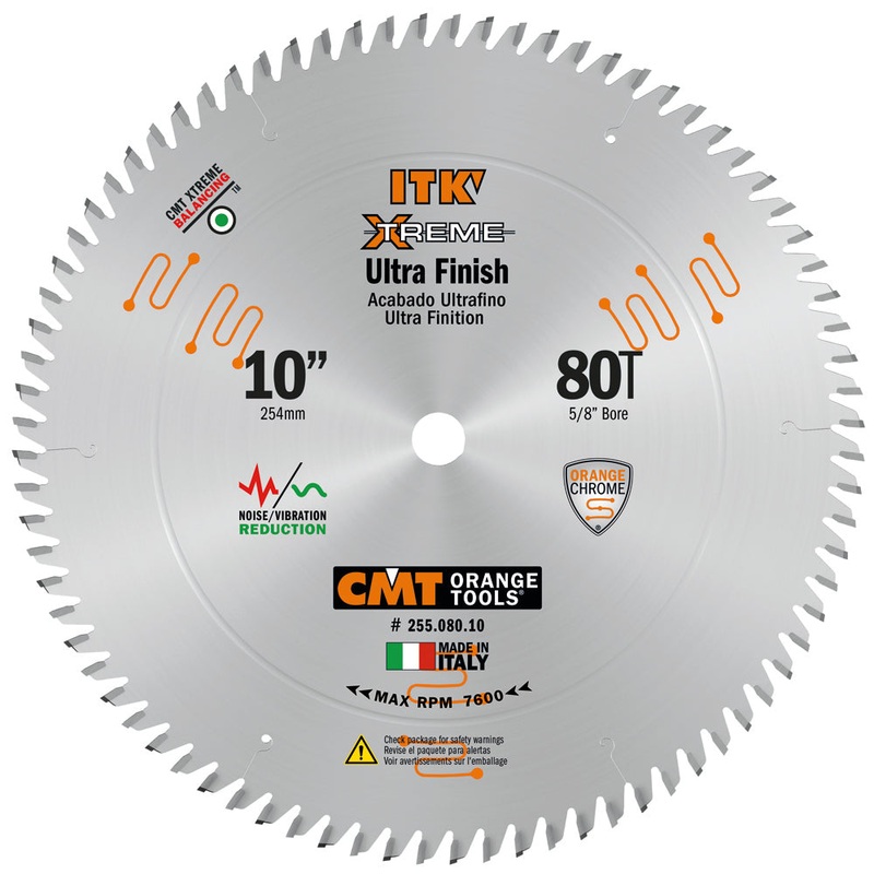 CMT Orange Tools 255.080.10 ULTRA FINISH 10x0.110/0.071x5/8   T=80 Hi-ATB