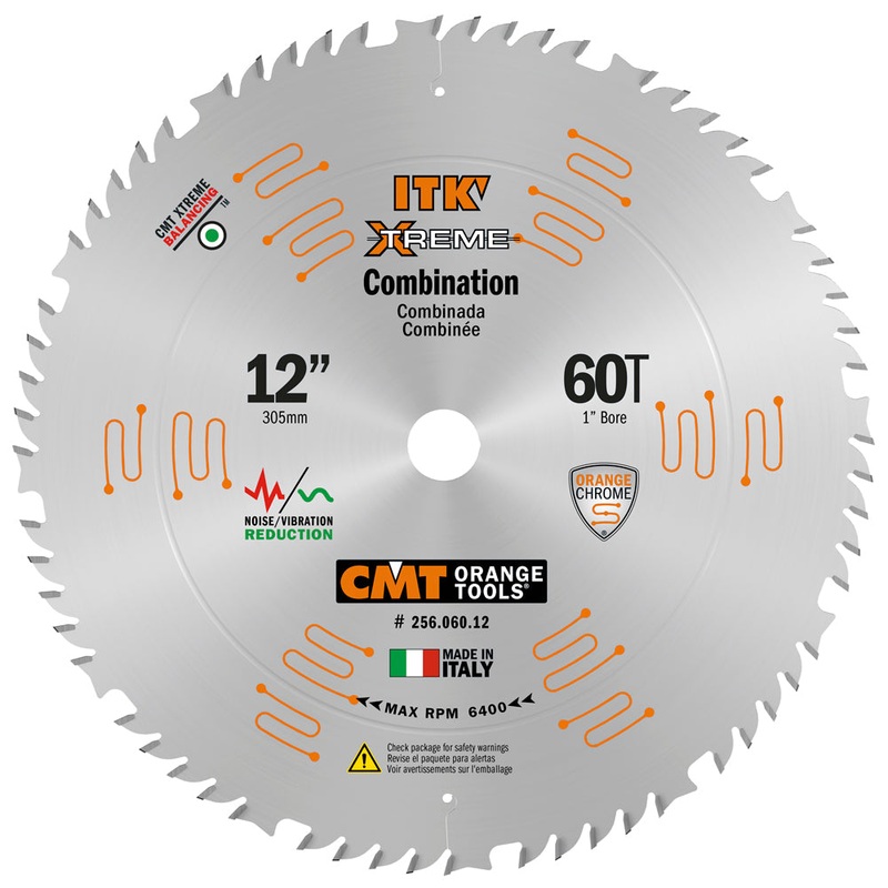 CMT Orange Tools 256.060.12 COMBINATION 12x0.102/0.071x1   T=60 ATB+FLAT
