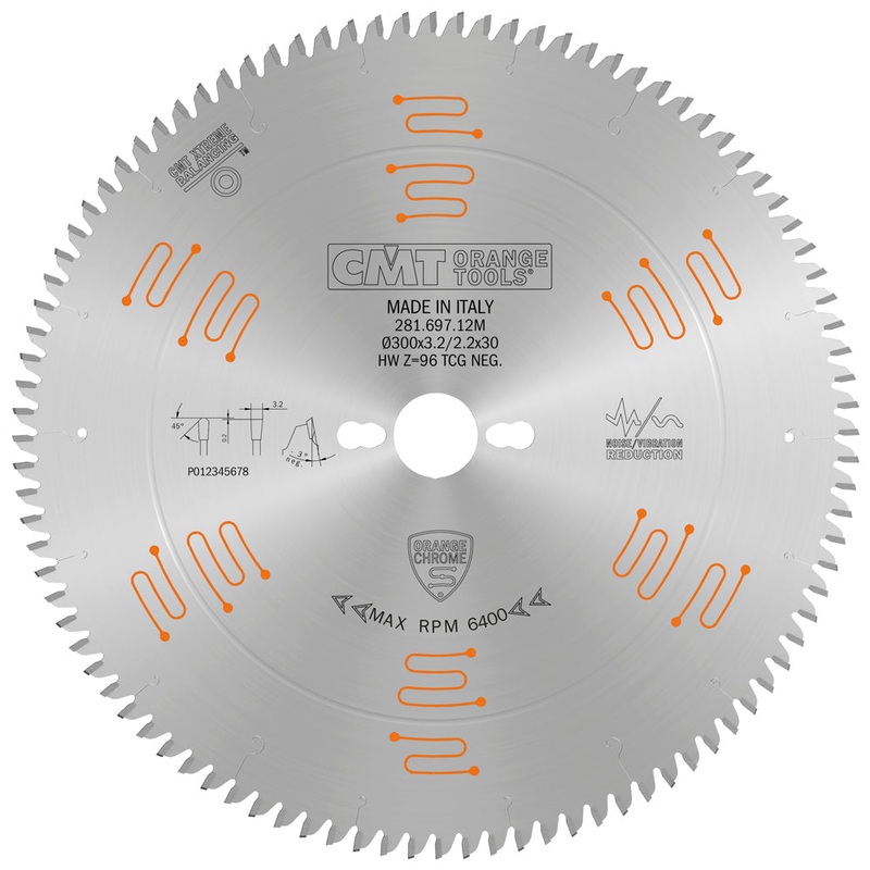 CMT Orange Tools 281.681.10M DOUBLE-SIDED - LAMINATE & MELAMINE 250x30mm  T=80 TCG (-3 NEG)