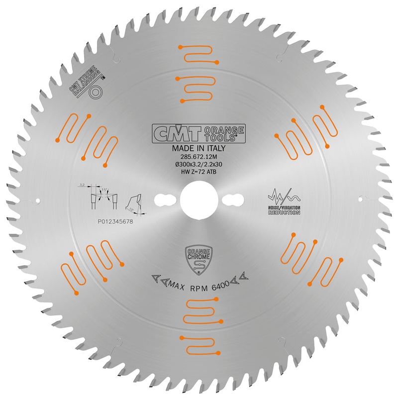 CMT Orange Tools 285.672.12M FINE FINISH 300x0.126/0.087x30mm  T=72 ATB