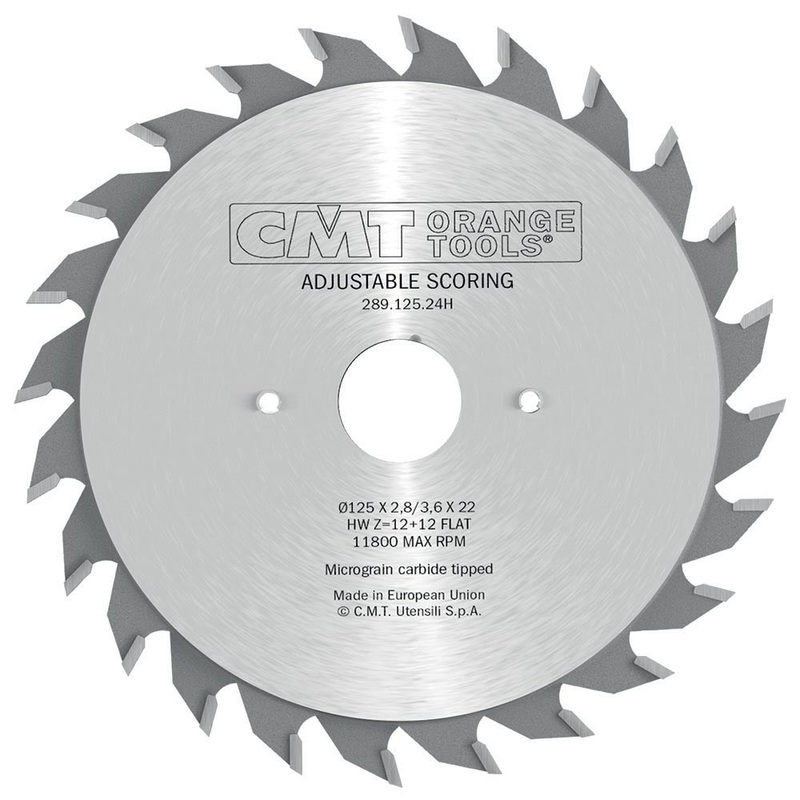 CMT Orange Tools 289.120.24H INDUSTRIAL SCORING ADJUSTABLE 120x2.8-3.6x20mm   T=12+12 FLAT