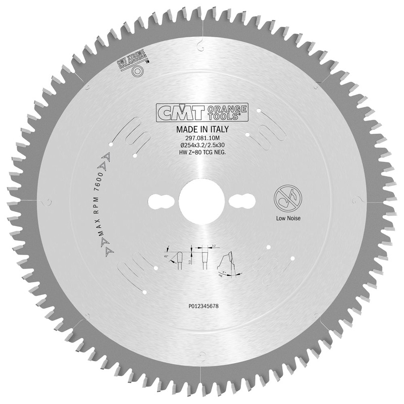 CMT Orange Tools 297.080.11M THICK NON-FERROUS METAL & MELAMINE 260x30mm   T=80 TCG (-6 NEG)