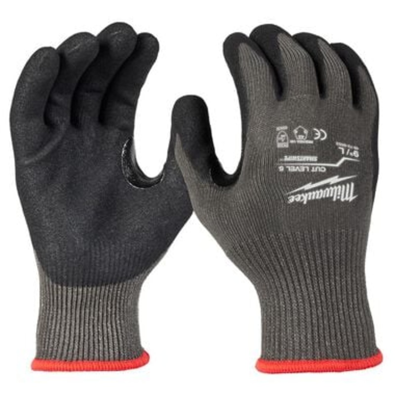 Large Gray Level 5 Cut Resistant Nitrile Dipped Gloves