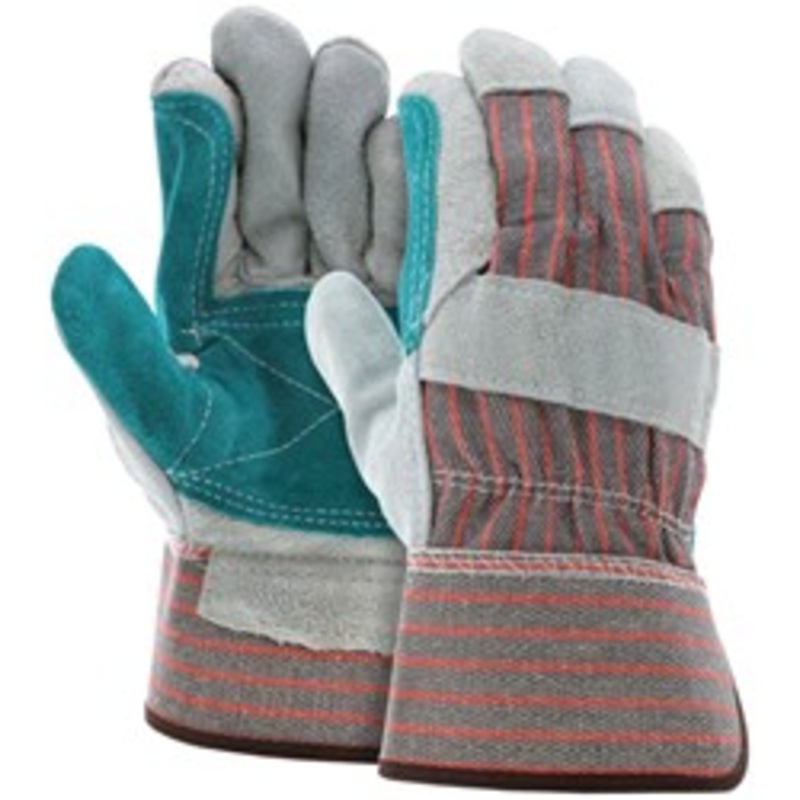 Leather Palm Work Gloves Jointed Double Leather Palm C Grade Shoulder Leather 2.5 Inch Rubberized Safety Cuff