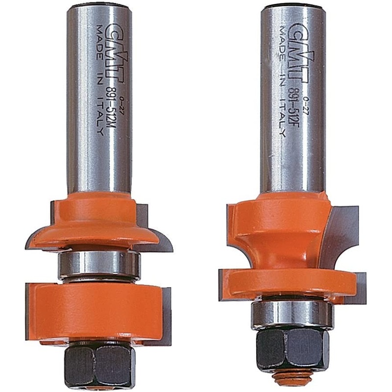 CMT 891.512.11 2-Piece Rail & Stile Bit Set, 1-1/8-Inch Diameter, 1/2-Inch Shank