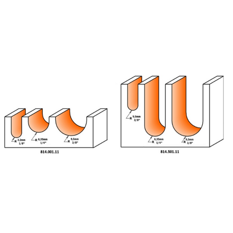 CMT Orange Tool 814.001.11 ROUND NOSE SET