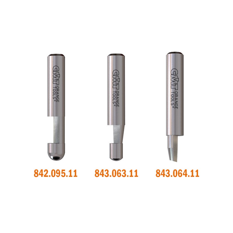 CMT Orange Tools 842.095.11 SOLID CARBIDE COMBINATION TRIMMER BIT D=1/4x3/8  A=0   S=1/4