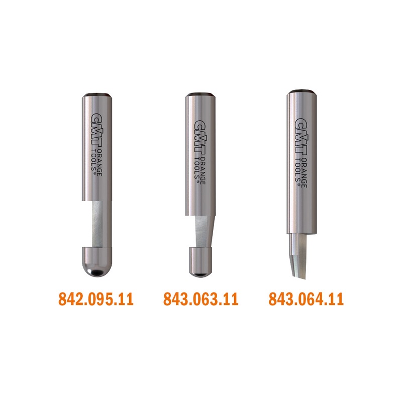 CMT Orange Tools 843.064.11 SOLID CARBIDE COMBINATION TRIMMER BIT D=1/4x3/8  A=0-10   S=1/4
