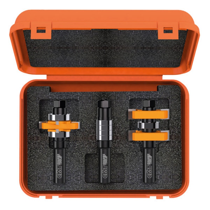 CMT Orange Tools 800.625.11 ADJ. TONGUE & GROOVE BIT SET FOR MISSION STYLE CABINET DOORS  S=1/2