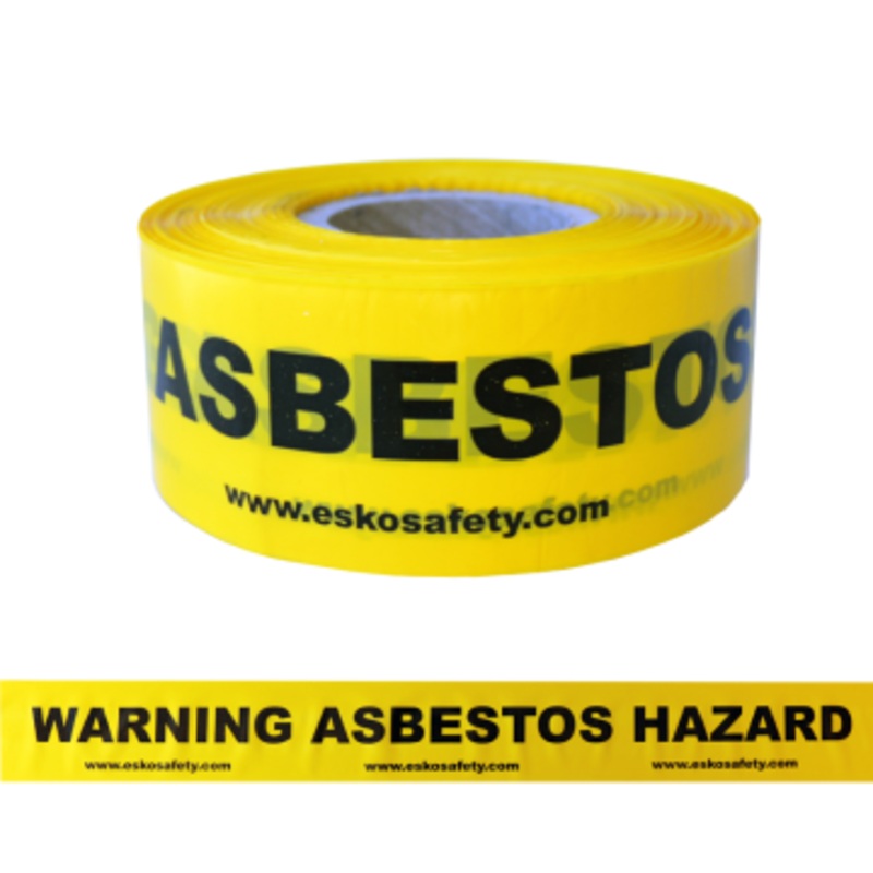 Asbestos Warning Tape 75mm X 250m Black On Yellow