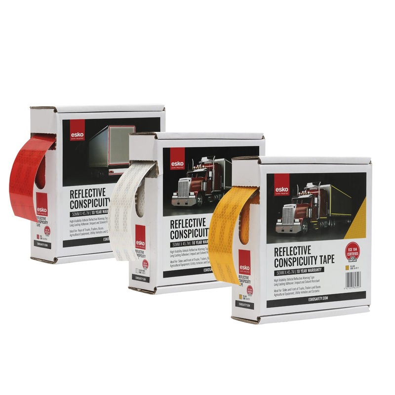 ESKO Premium Conspicuity Tape, ECE 104 Certified, Red, 50MM x 45.72M