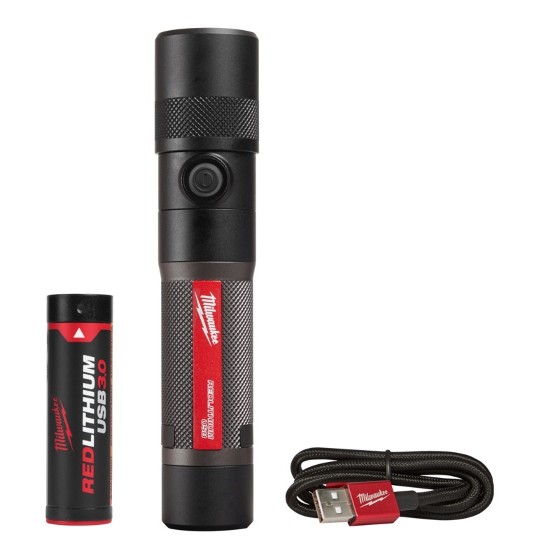 USB Rechargeable 1100L Twist Focus Flashlight