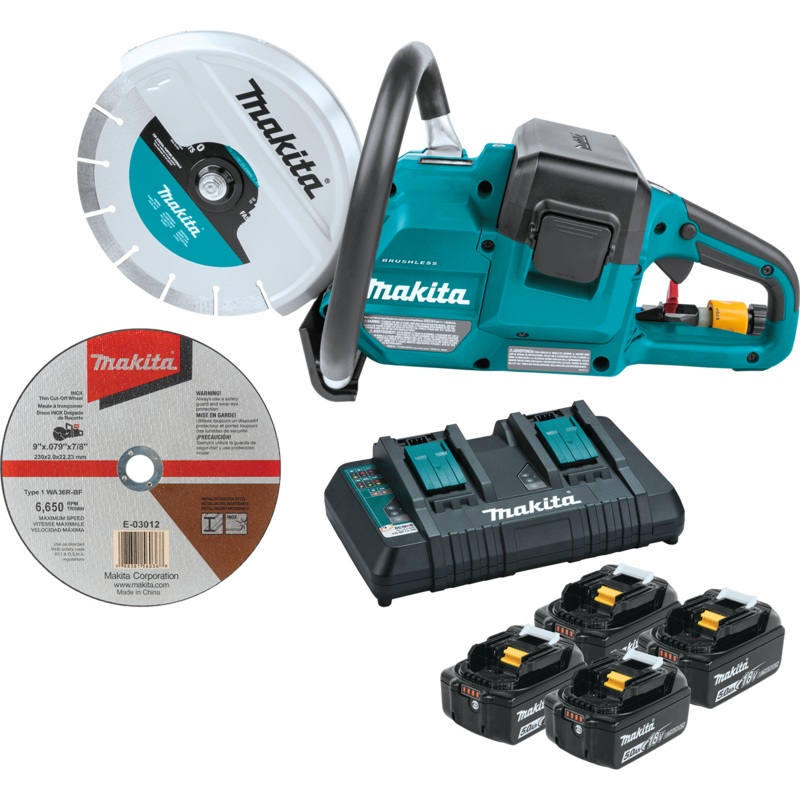 36V (18V X2) LXT Brushless 9" Power Cutter Kit, with AFT, Electric Brake, 4 Batteries (5.0 Ah)