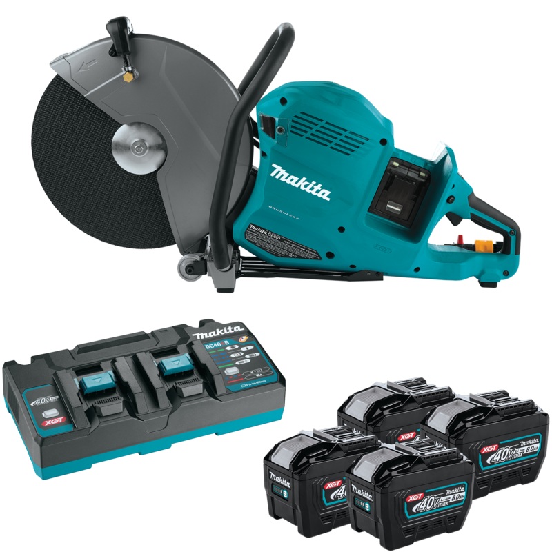 80V max (40V max X2) XGT Brushless 14" Power Cutter Kit with 4 Batteries, AFT, Electric Brake (8.0Ah)