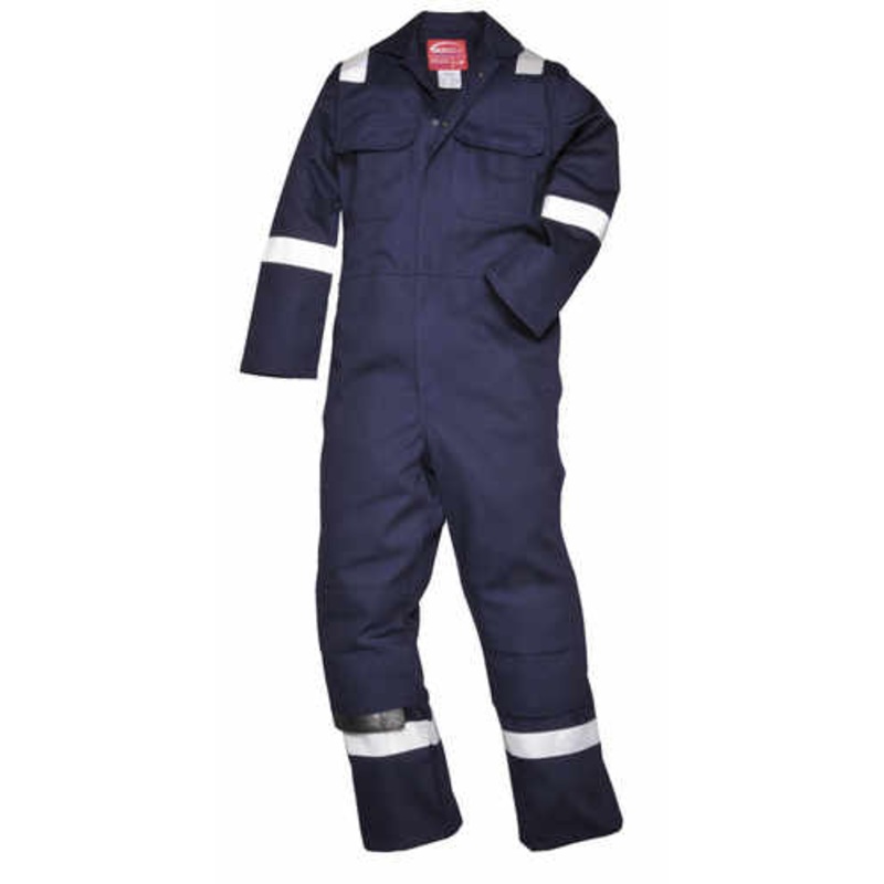 Bizweld Biz5 Iona Proban Navy Coverall With Hi-Vis Stripes 40-41 Medium [9203]