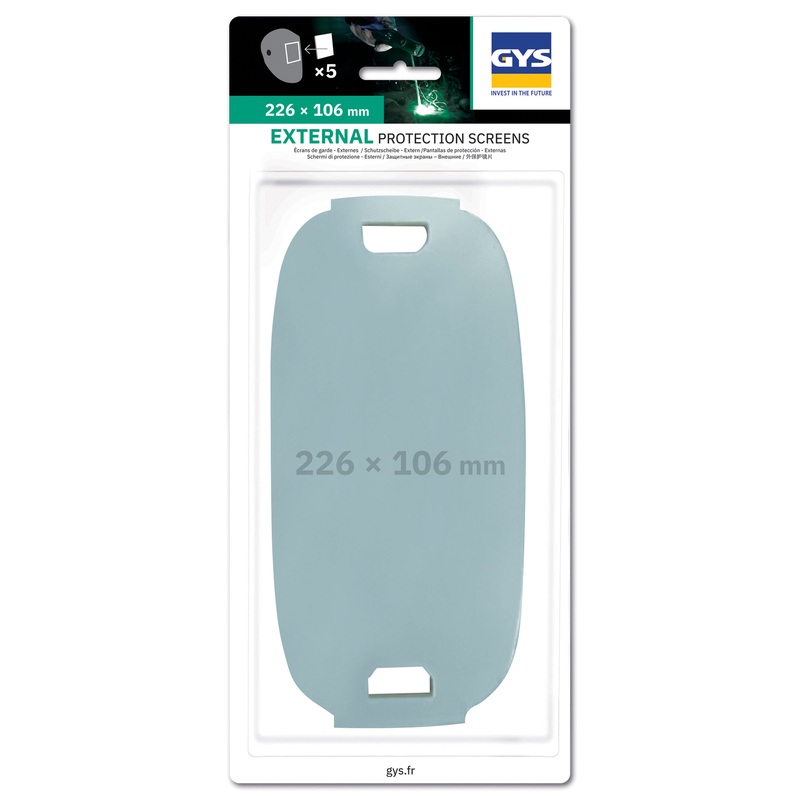 GYS 045781 Outer Cover Lens Clear Polycarbonate 226 x 106mm (Pkt 10) [06372]