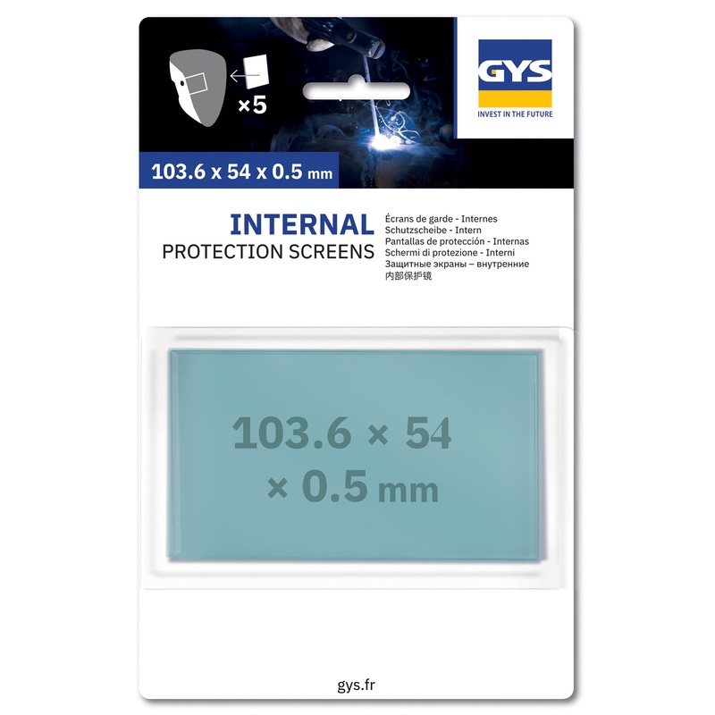 GYS 077621 Inner Cover Lens Clear Polycarbonate 103 x 54mm (Pkt 5) [06373]
