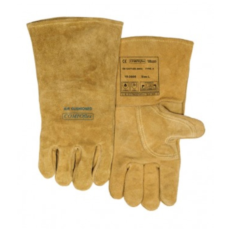 Welders Gauntlet Glove Tan Padded Weldas 10-2000 Size 9 Large High Quality MIG/ARC [1637]