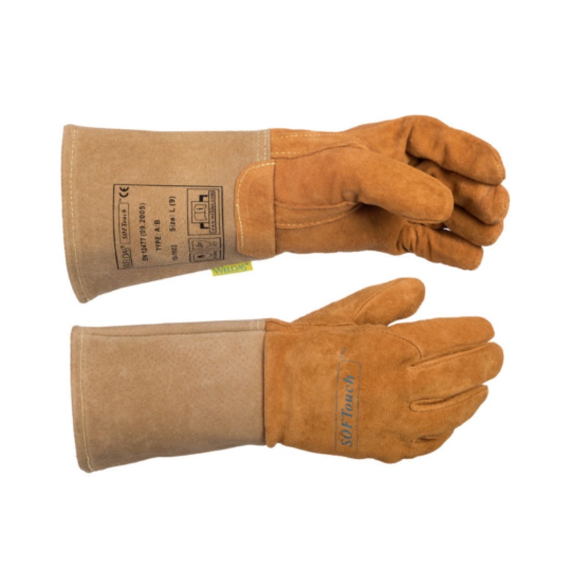 Welders TIG Gauntlet/Glove Pig Skin Soft Tan Weldas 10-1003XXL High Quality [1638]