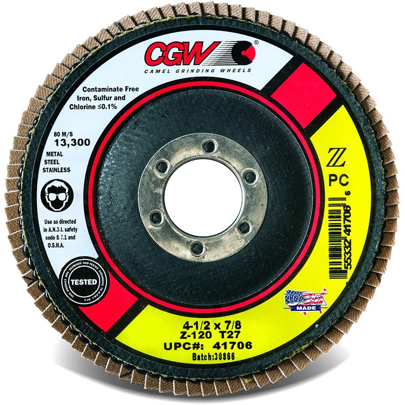 CGW 41702 4-1/2x7/8 T27 40 Zirconia Flap Disc, 10/Box