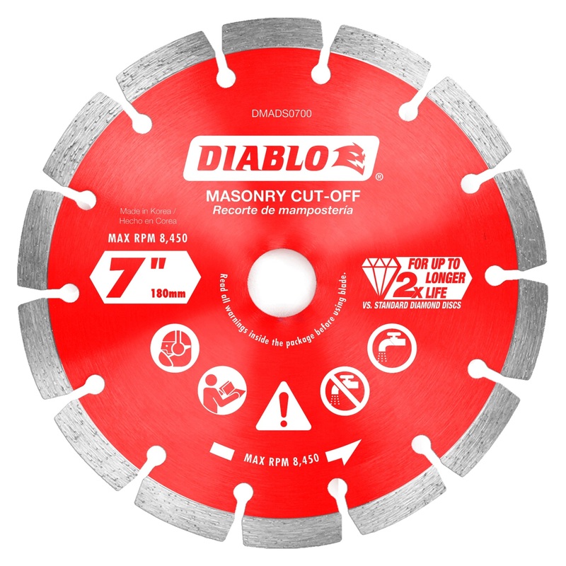 Diablo DMADS0700 7 in. Diamond Segmented Cut-Off Discs for Masonry, 1/Box