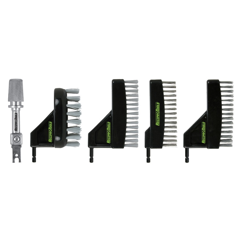 Reciprotools RCT-5PC-BK 5 PC Stainless Steel/Nylon Scrub Brush Kit for Recipro