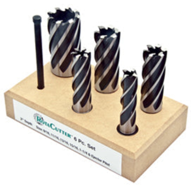 ALFA Tools RCHS84396 6 PC 2" DEPTH OF CUT ROTACUTTER SET IN WOOD BLACK 1/pack